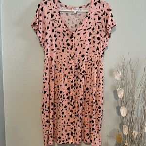 LuLaRoe Pink charlotte Short Sleeve empire waist dress
